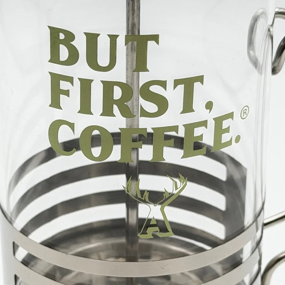 Alfred‎ Coffee French Press Coffee Maker 20 oz But First Coffee New